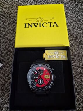 Invicta Men's Red and Black Sport Chronograph Watch NEW